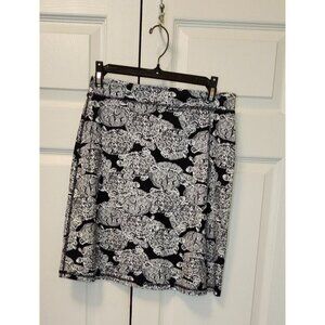 Women Spunk Wear Navy Blue White Turtle Print Beach Skirt Size XS 27" Waist USA